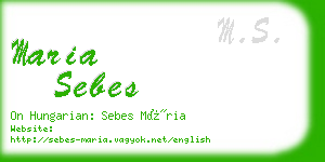 maria sebes business card